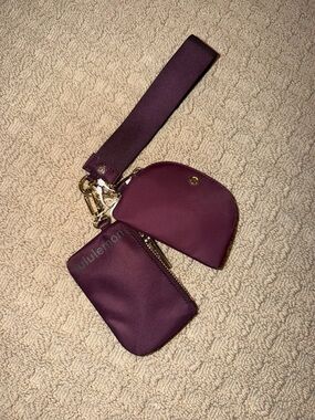 lululemon athletica Plum Wristlet Key & Card Holder Set